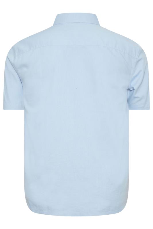 BadRhino Big & Tall Premium Light Blue Short Sleeve Oxford Cotton Shirt | BadRhino 4
