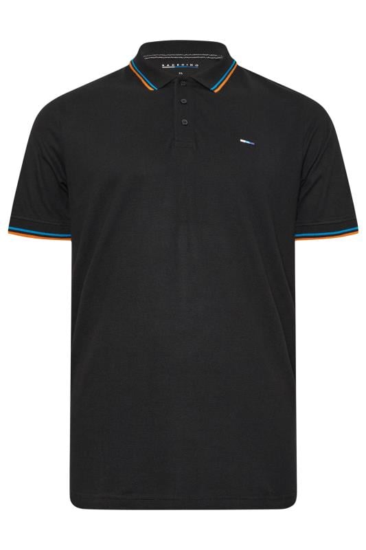 BadRhino Big & Tall Black Tipped Short Sleeve Polo Shirt | BadRhino 4