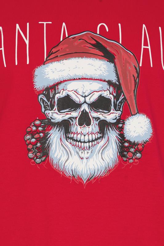 KAM Red Santa Skull Graphic Print T-Shirt | BadRhino 2