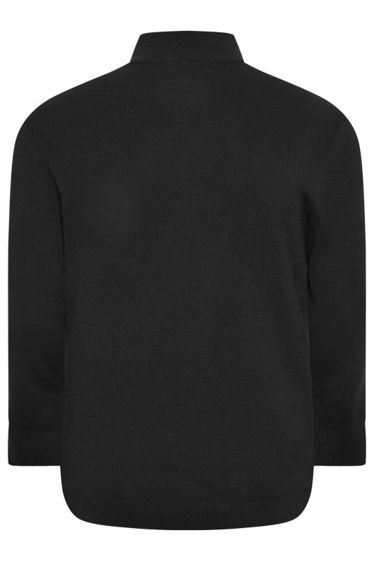 BadRhino Big & Tall Black Milano Quarter Zip Jumper | BadRhino 5