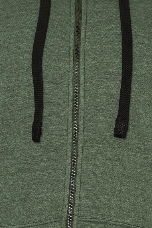 KAM Big & Tall Khaki Sherpa Raglan Sleeve Zip Through Hoodie | BadRhino 2