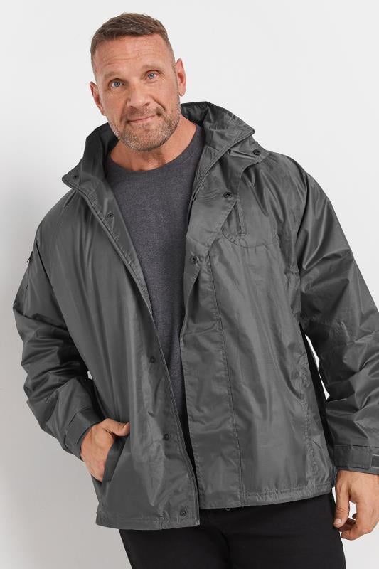 Men's  KAM Big & Tall Slate Grey Waterproof Jacket