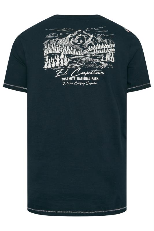 D555 Big & Tall Navy Yosemite Graphic Print T-Shirt | BadRhino 2