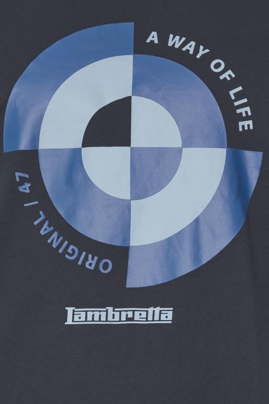 LAMBRETTA Big & Tall Navy Blue Target Quadrant T-Shirt | BadRhino 3