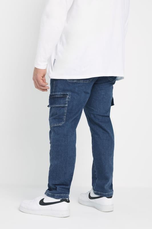 BadRhino Big & Tall Blue Stretch Cargo Jeans | BadRhino 3