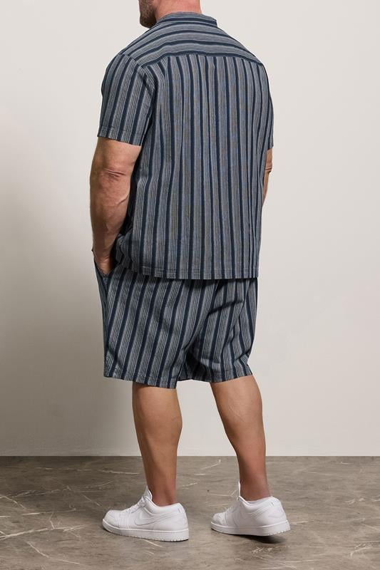 BadRhino Big & Tall Navy Blue & White Stripe Shorts | BadRhino 5