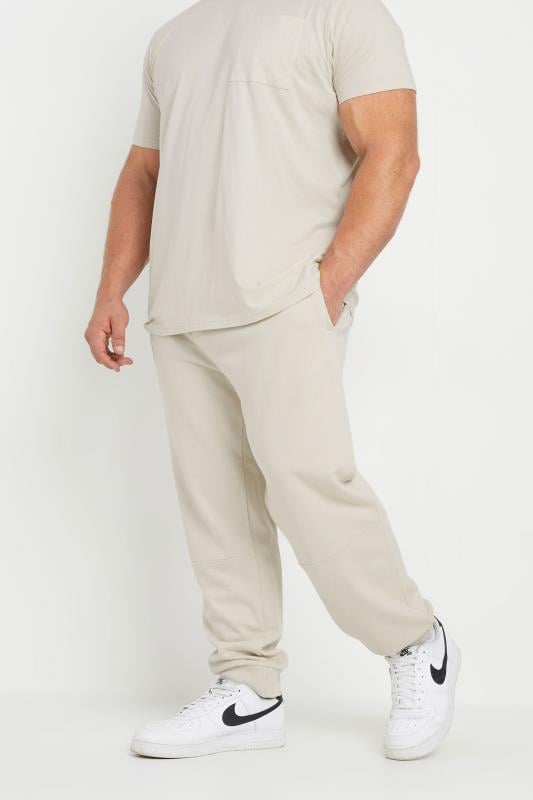 STUDIO A Big & Tall Cream Cuffed Joggers | BadRhino 1