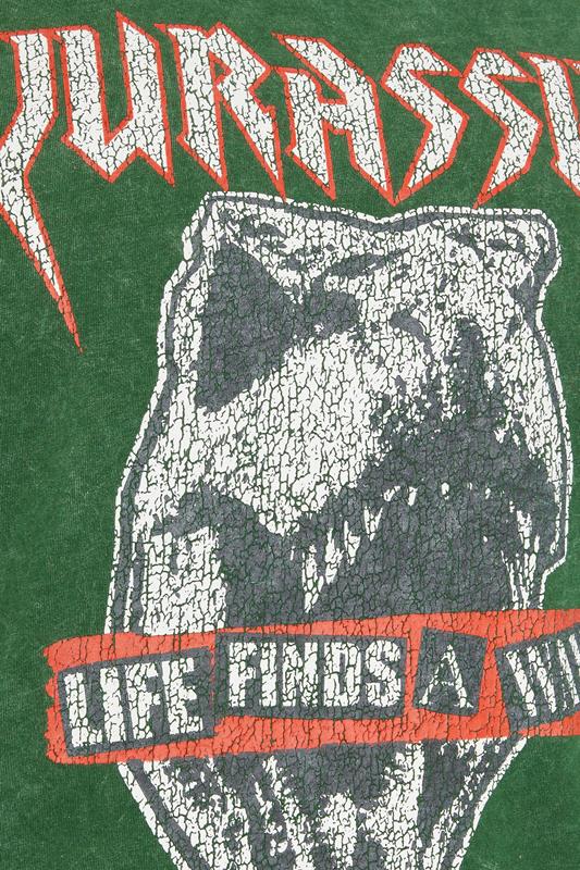 BadRhino Big & Tall Green Acid Wash Jurassic Park Graphic T-Shirt | BadRhino 3