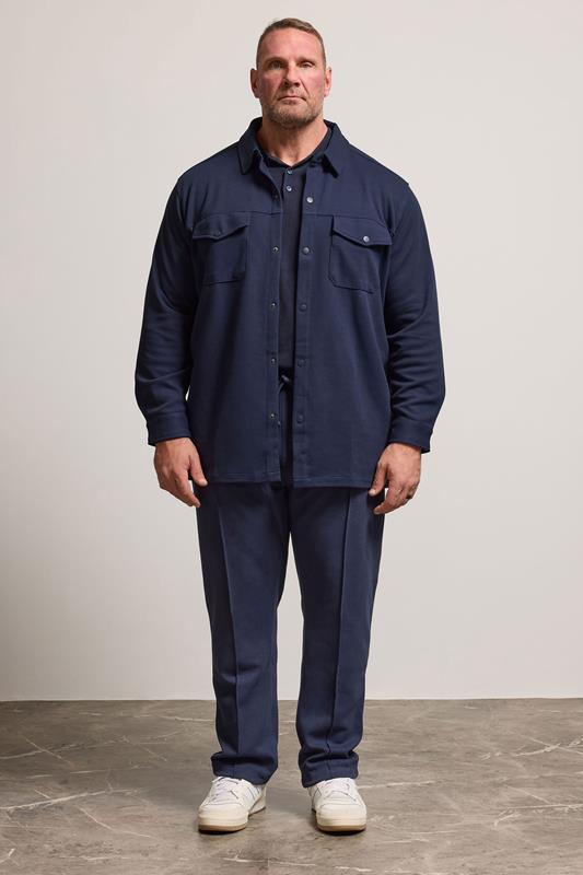 BadRhino Big & Tall Navy Blue Textured Jersey Joggers | BadRhino 2