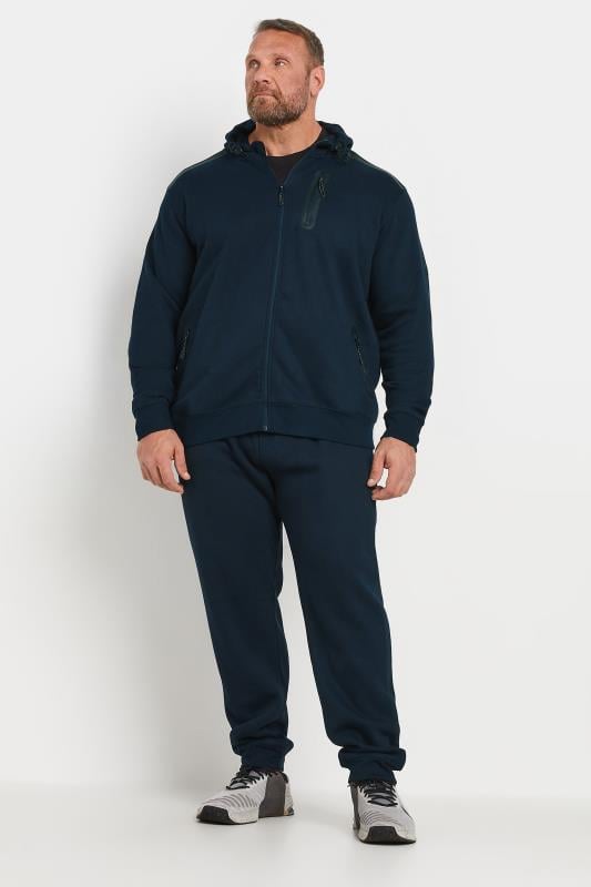 D555 Big & Tall Navy Couture Zip Through Hoodie | BadRhino 2