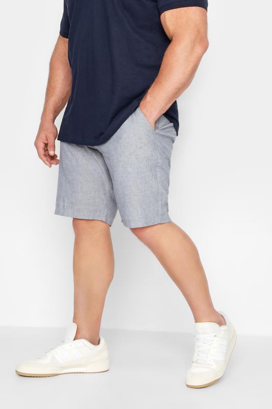 Jack&Jones® Sky Linen Cuffed Short - Men's Shorts in White Pepper