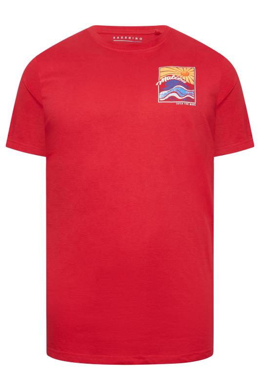 BadRhino Plus Size Big & Tall Red Malibu Slogan T-Shirt | BadRhino  4