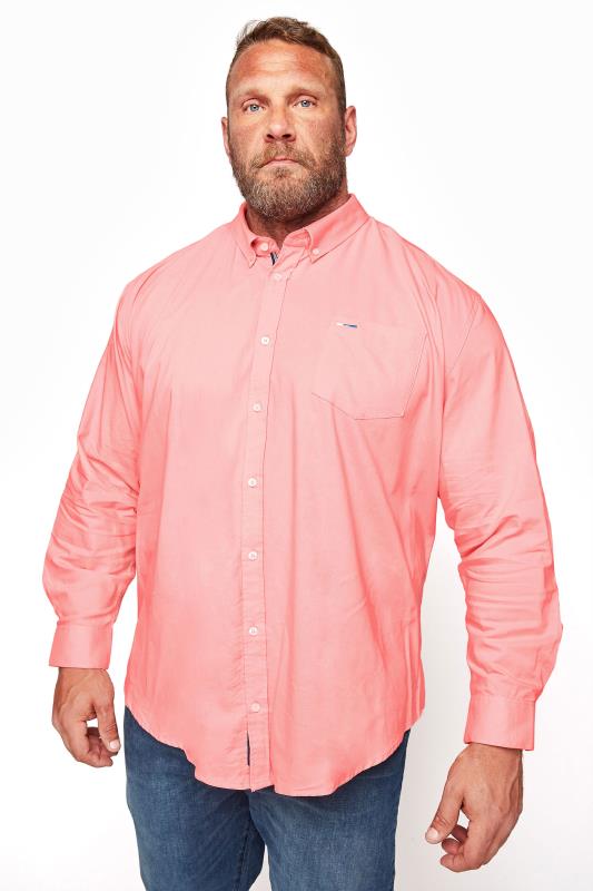 Men's  BadRhino Big & Tall Pink Long Sleeve Oxford Shirt