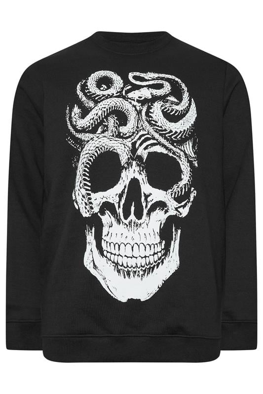 Men's  BadRhino Big & Tall Black Skull & Snake Graphic Sweatshirt