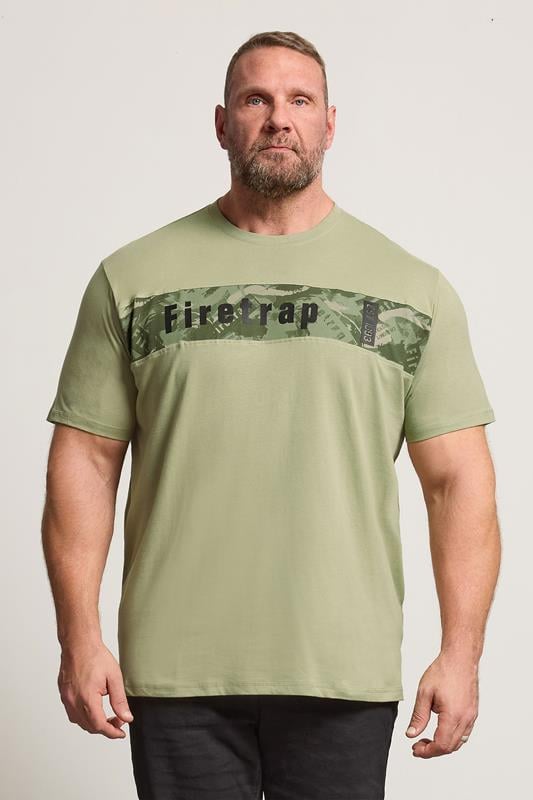 Men's  FIRETRAP Big & Tall Green Logo Print T-Shirt