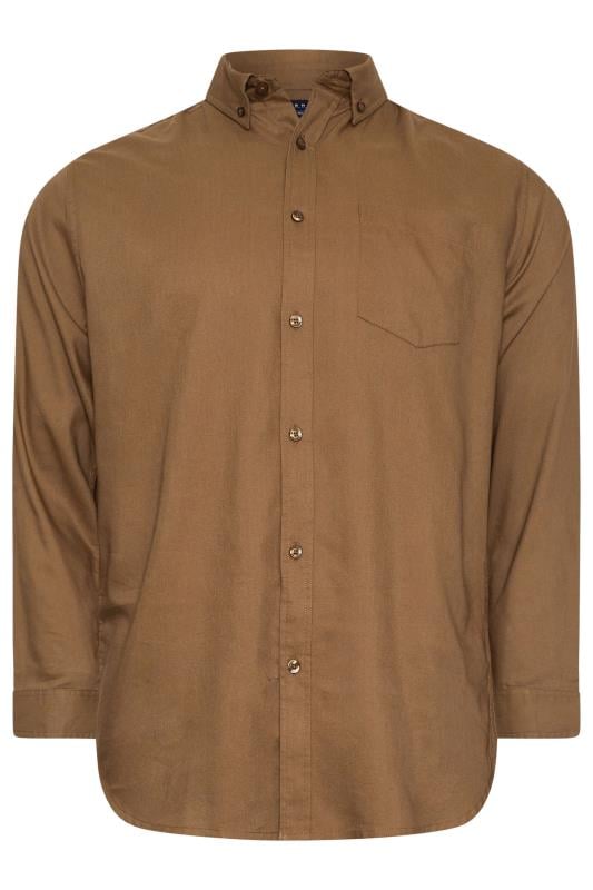 BadRhino Big & Tall Tan Brown Long Sleeve Oxford Shirt | BadRhino 4