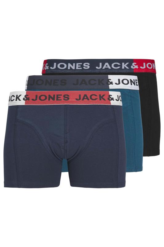 JACK & JONES Black & Blue 3 Pack Trunks 4