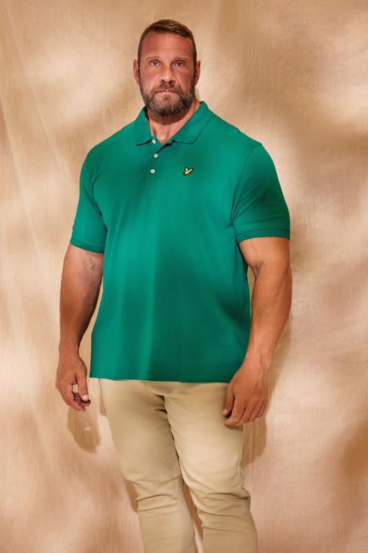 LYLE & SCOTT Big & Tall Green Core Polo Shirt | BadRhino 1