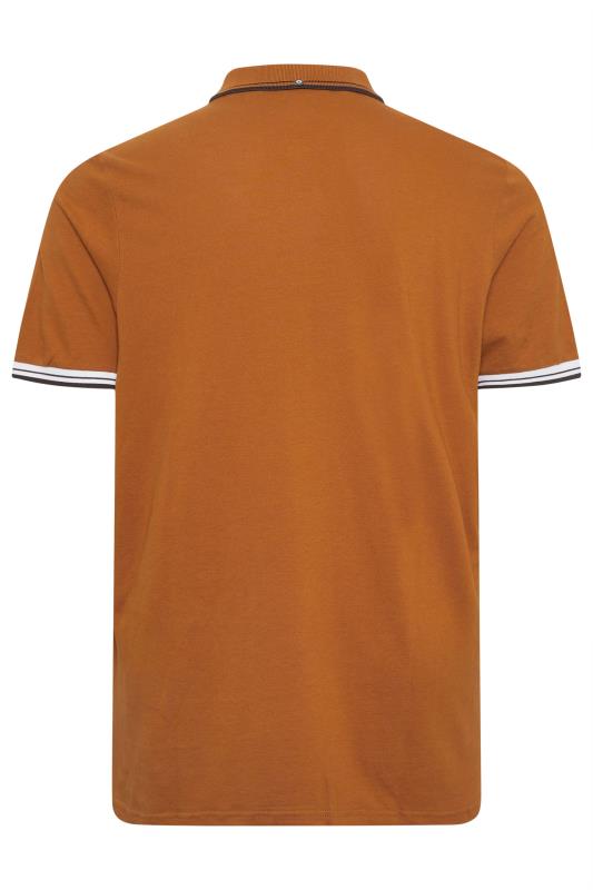 BEN SHERMAN Big & Tall Orange Signature Pique Polo Shirt | BadRhino 4