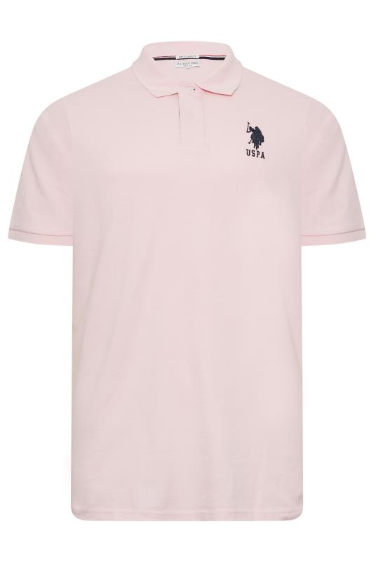 Polo Ralph Lauren Hot Pink Cotton Tee Shirt Top with Navy Blue