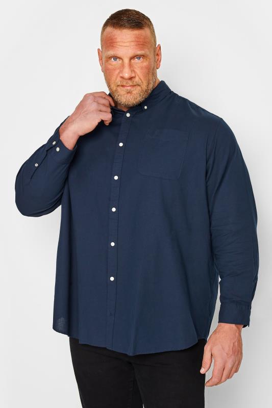 LYLE & SCOTT Big & Tall Blue Oxford Shirt | BadRhino