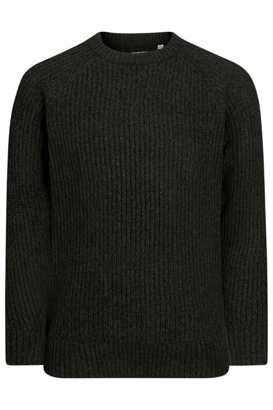 JACK & JONES Big & Tall Dark Green Crew Neck Knit Jumper | BadRhino 2