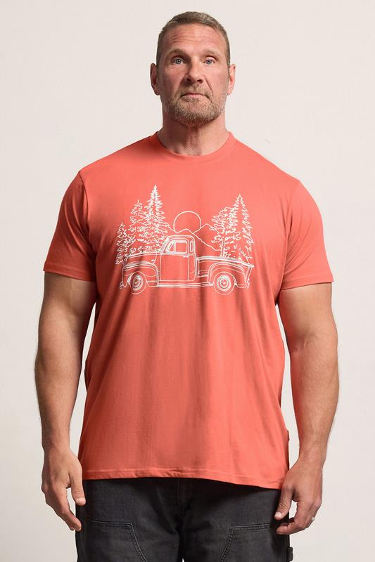  BadRhino Big & Tall Orange Pick Up Truck Graphic T-Shirt