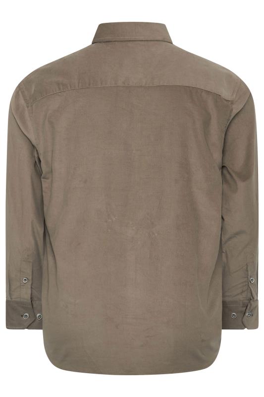 KAM Big & Tall Stone Brown Corduroy Shirt | BadRhino 2