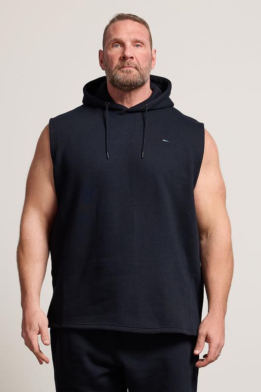 BadRhino Big & Tall Navy Blue Sleeveless Hoodie
