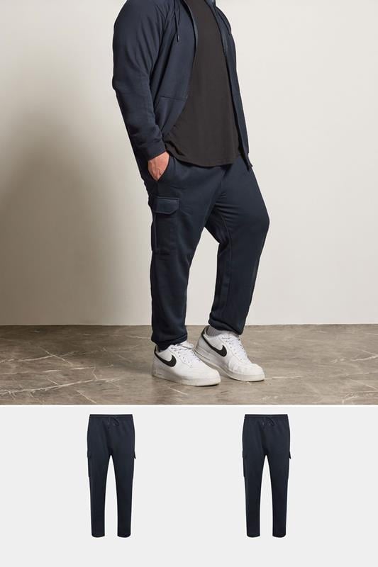 Men's  BadRhino Big & Tall 2 PACK Navy Blue Cargo Joggers