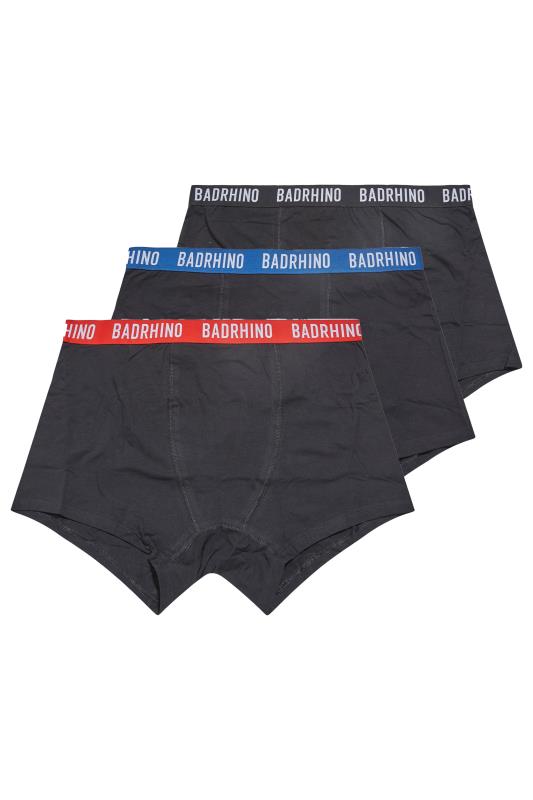 BadRhino Big & Tall 3 PACK Black Multicolour Waist Boxers | BadRhino 4