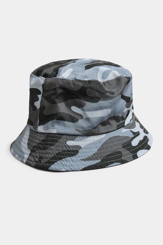 Men's  BadRhino Grey Camo Print Reversible Bucket Hat