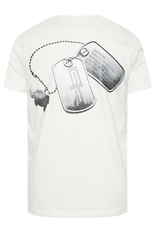 BadRhino Big & Tall Off-White Military Dog Tag Graphic T-Shirt | BadRhino 4