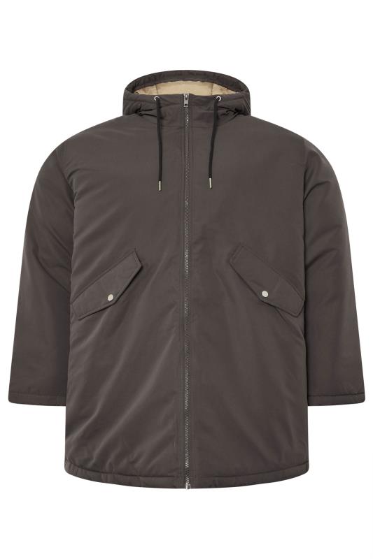 JACK & JONES Big & Tall Brown Hooded Parka Jacket | BadRhino 3