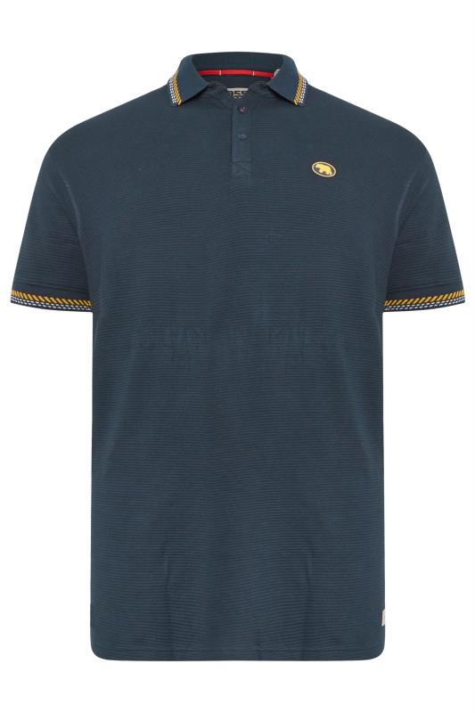 D555 Big & Tall Navy Blue Knitted Polo Shirt | BadRhino 3