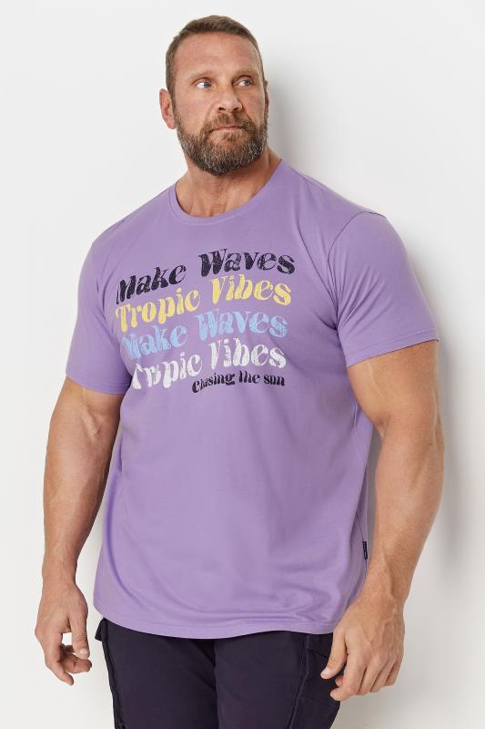 BadRhino Big & Tall Purple 'Make Waves' Slogan T-Shirt | BadRhino 1