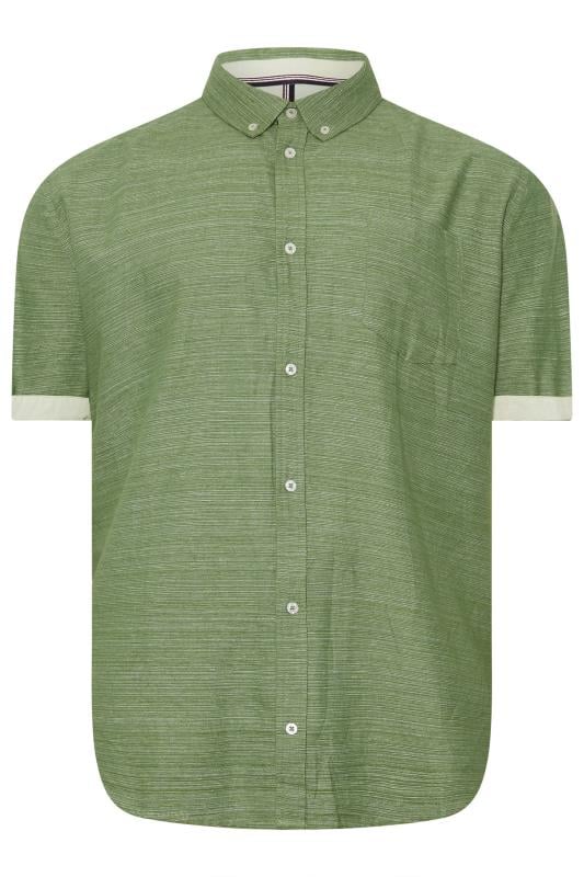 BadRhino Big & Tall Khaki Green Slub Shirt | BadRhino 5