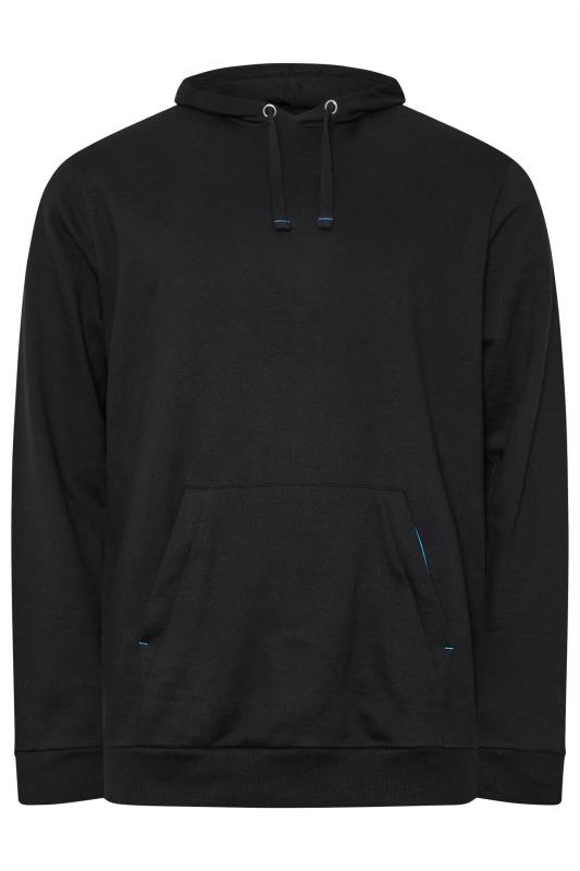 BadRhino Big & Tall Black Contrast Zip Hoodie | BadRhino 3