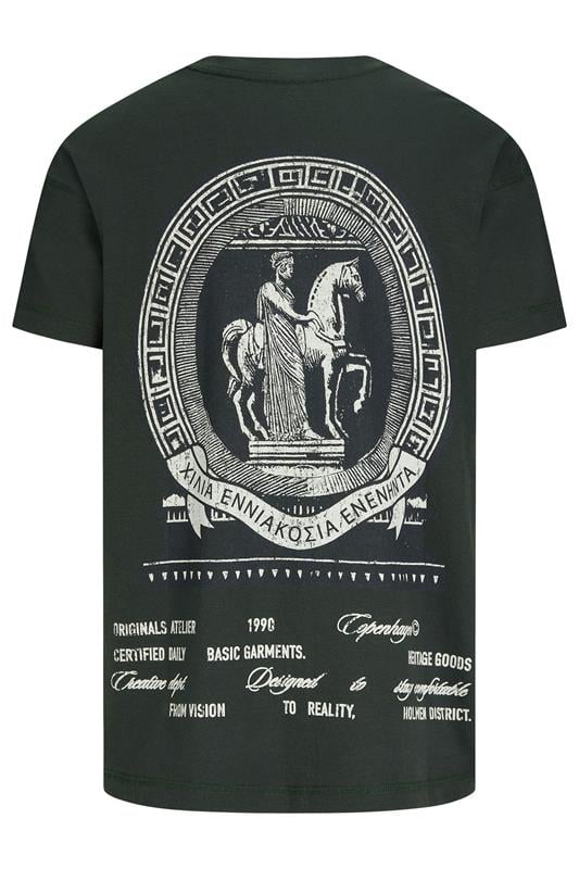 JACK & JONES Big & Tall Green Back Print T-Shirt | BadRhino 2