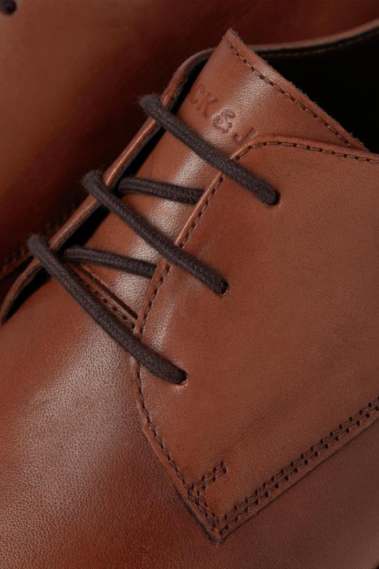 JACK & JONES Big & Tall Brown Leather Derby Shoes | BadRhino 5