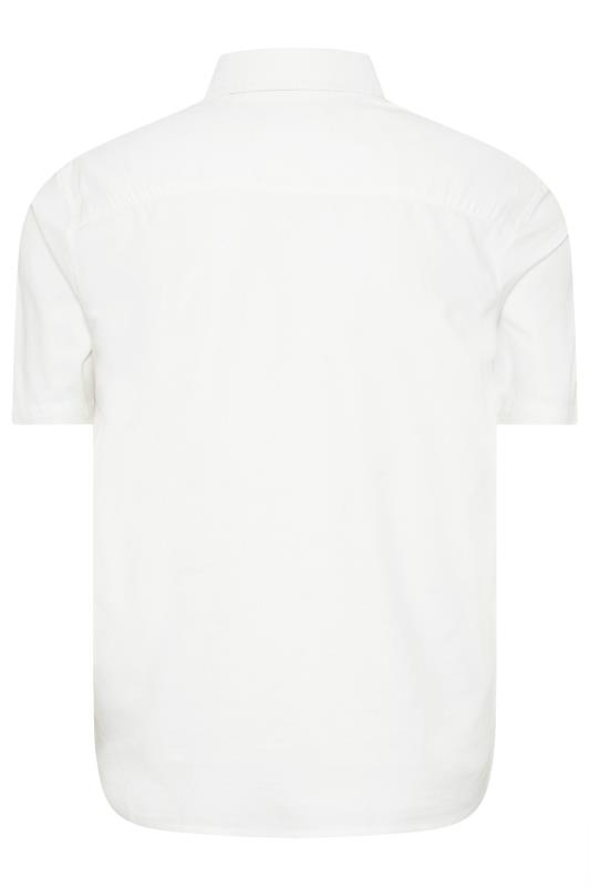BadRhino Big & Tall Premium White Short Sleeve Oxford Cotton Shirt 4