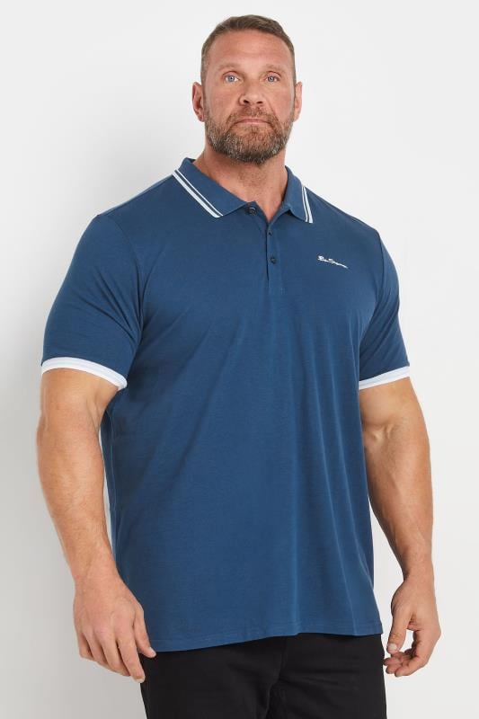 BEN SHERMAN Big & Tall Navy Blue Polo Shirt | BadRhino 1