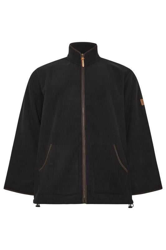 D555 Big & Tall Black Zip Through Fleece Jacket | BadRhino 1