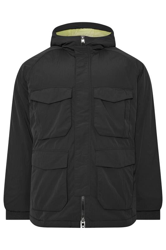 LYLE & SCOTT Big & Tall Black Tactical Parka Coat | BadRhino 1