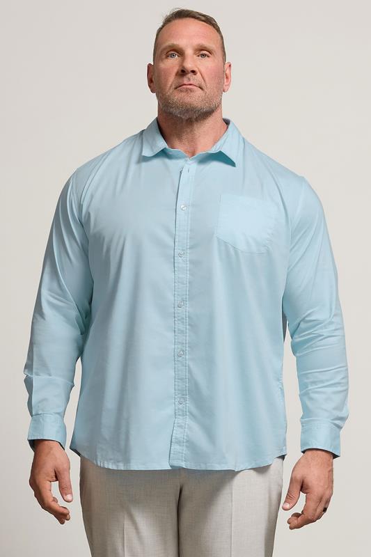 Men's  BadRhino Big & Tall Light Blue Stretch Long Sleeve Shirt