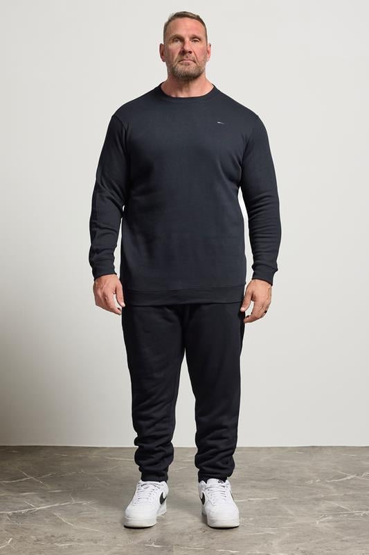 BadRhino Big & Tall Navy Blue Crew Neck Sweatshirt | BadRhino 2