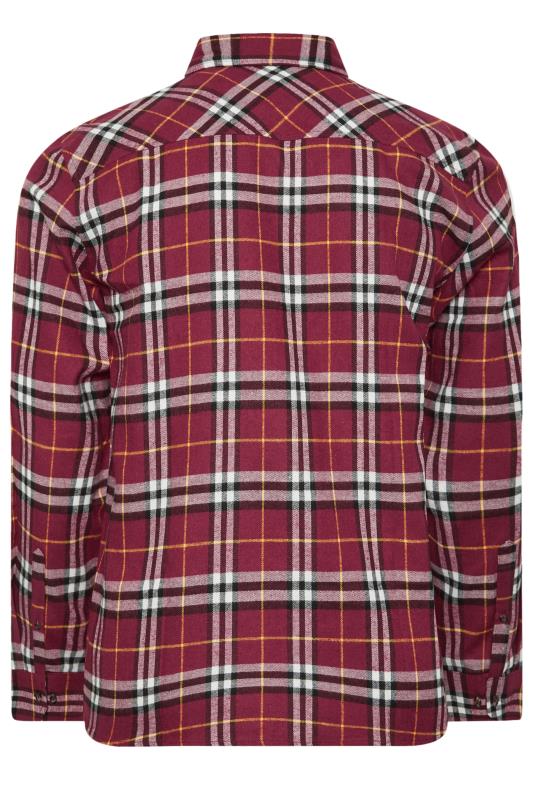 BadRhino Big & Tall Red Long Sleeve Check Shirt | BadRhino 5