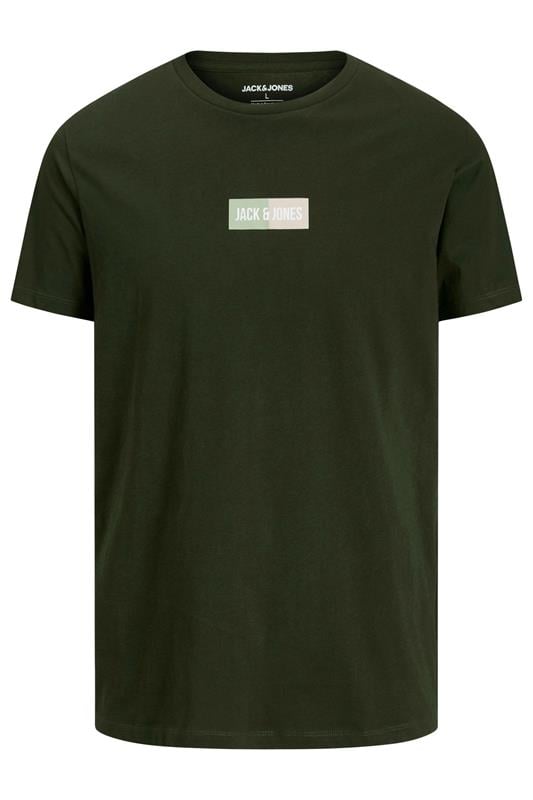 Men's  JACK & JONES Big & Tall Duffel Bag Green Pan T-Shirt