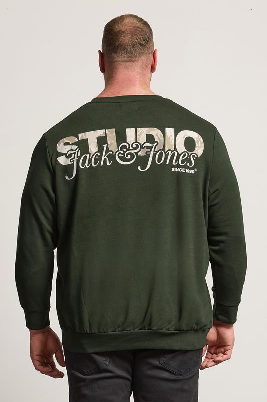 JACK & JONES Big & Tall Duffle Bag Green Crew Neck Sweatshirt | BadRhino 3