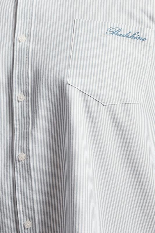 BadRhino Big & Tall Blue Stripe Long Sleeve Oxford Shirt | BadRhino 8